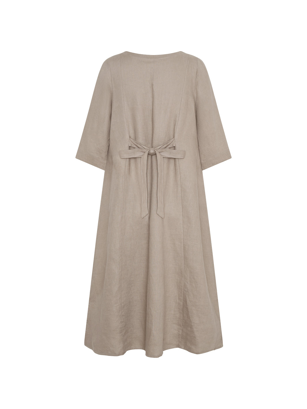 Frankie Linen Midi Dress Taupe