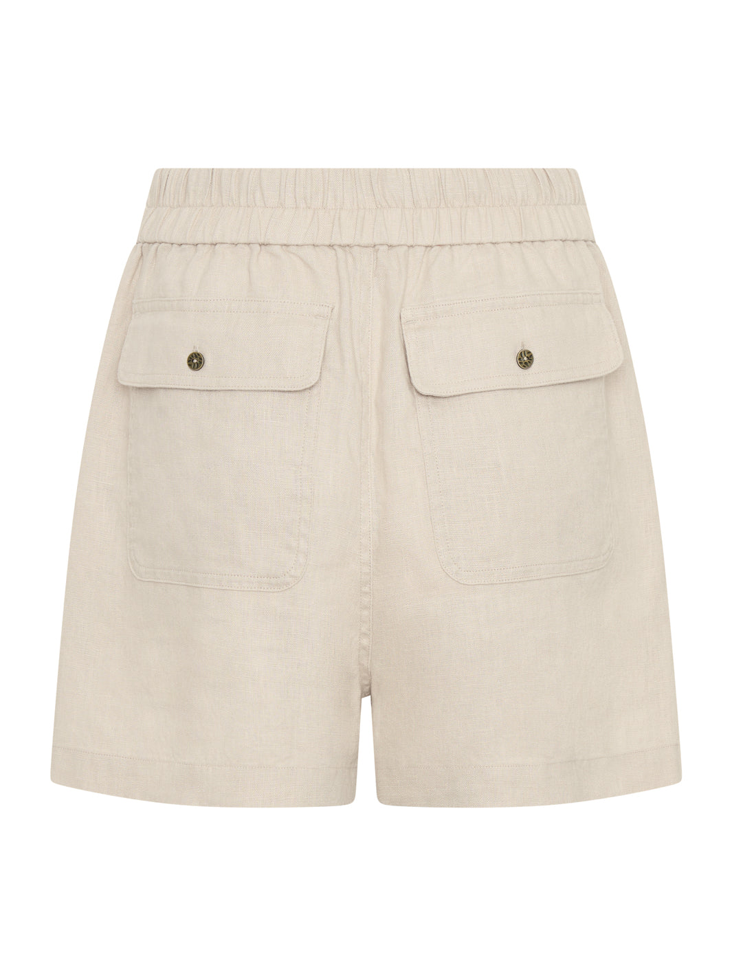 Anika French Linen Shorts Stone