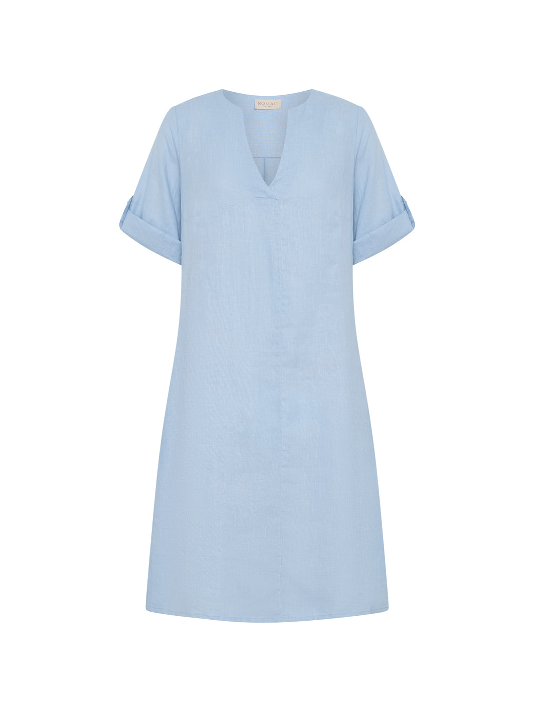 Elyse French Linen Midi Dress Powdery Blue