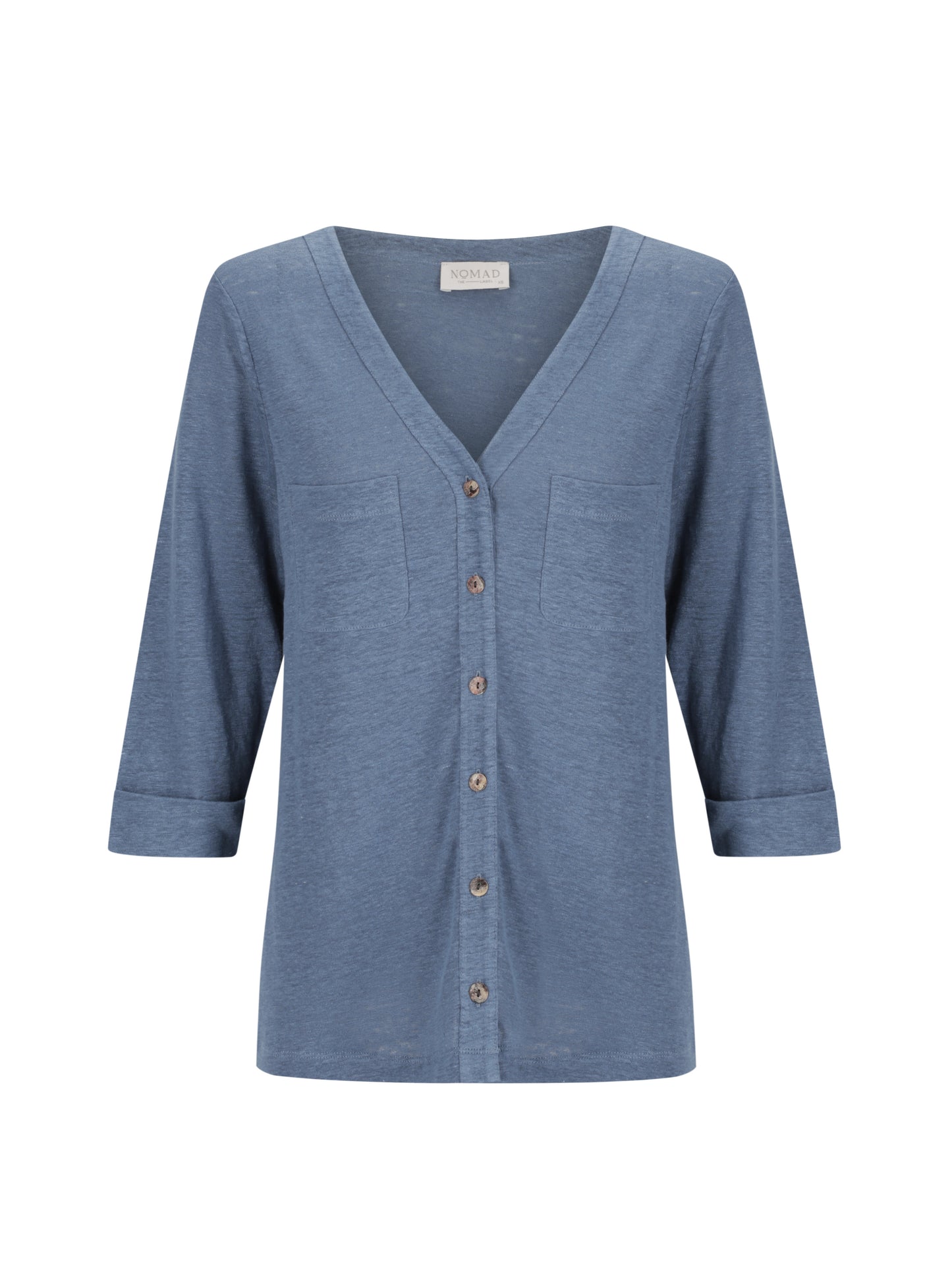 Marlee Linen Jersey Top Aegean Blue