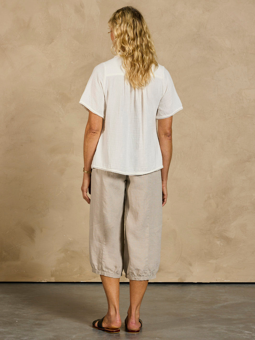 Henley Cotton Top Coconut