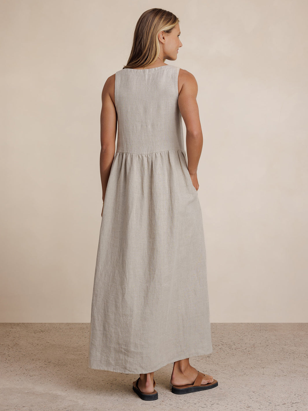 Saffron Linen Maxi Dress Flax