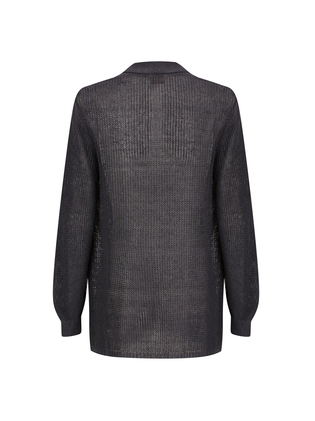 Tathra Organic French Linen Knit Cardigan Charcoal