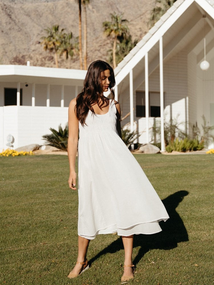 Del Monte Midi Cotton Dress Coconut