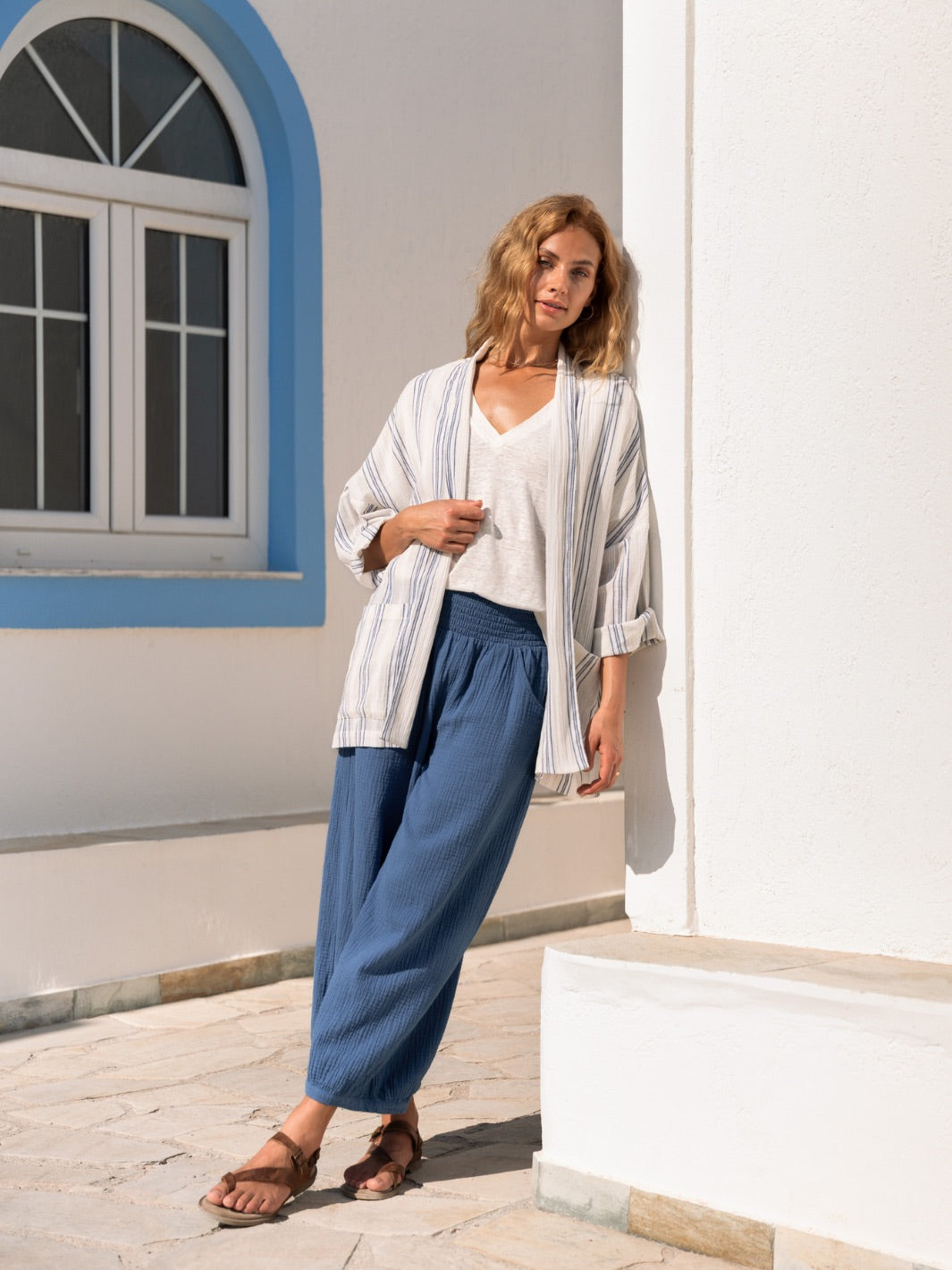 Ios Cotton Jacket Azure Stripe