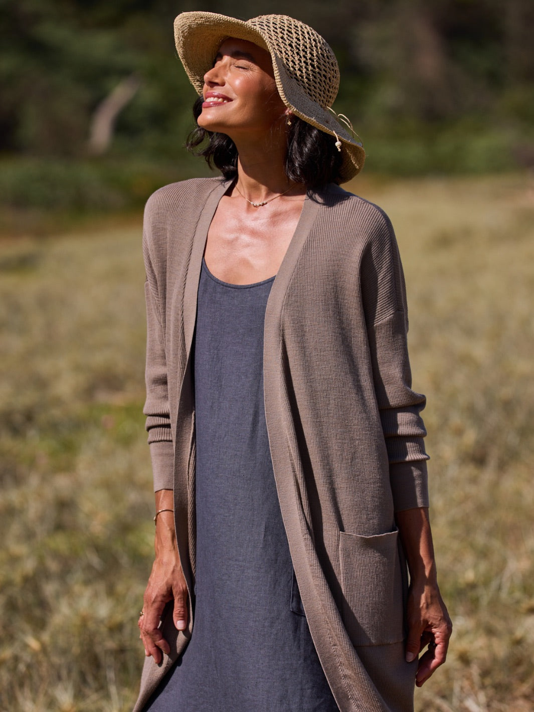 Jarrah Merino Wool Knit Cardigan Elm