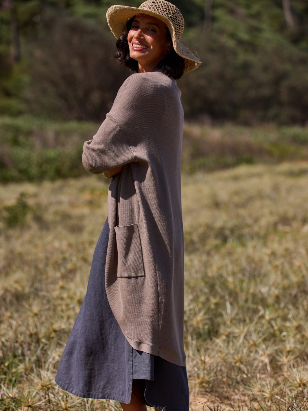 Jarrah Merino Wool Knit Cardigan Elm