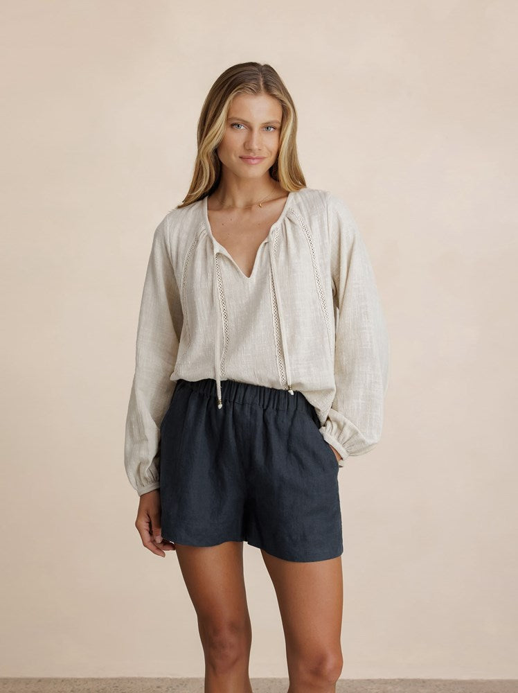 Jasmine Cotton Blouse Stone