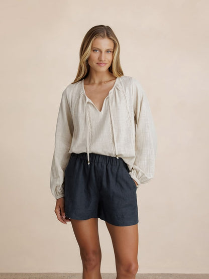 Jasmine Cotton Blouse Stone
