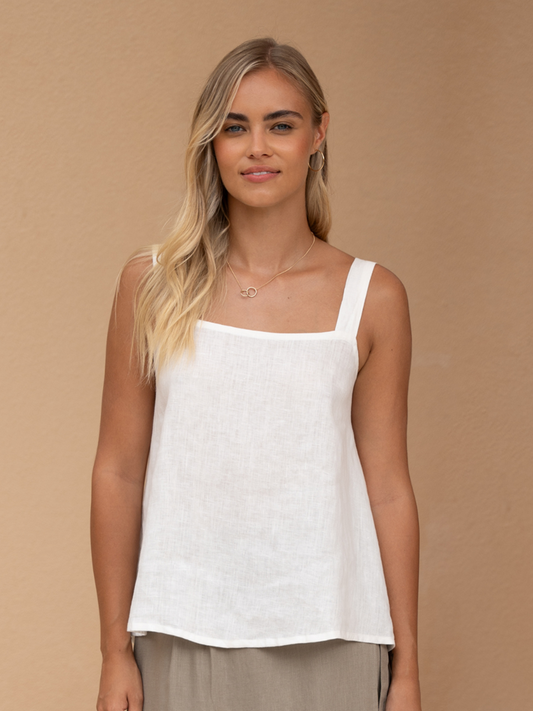 Soella French Linen Top Coconut