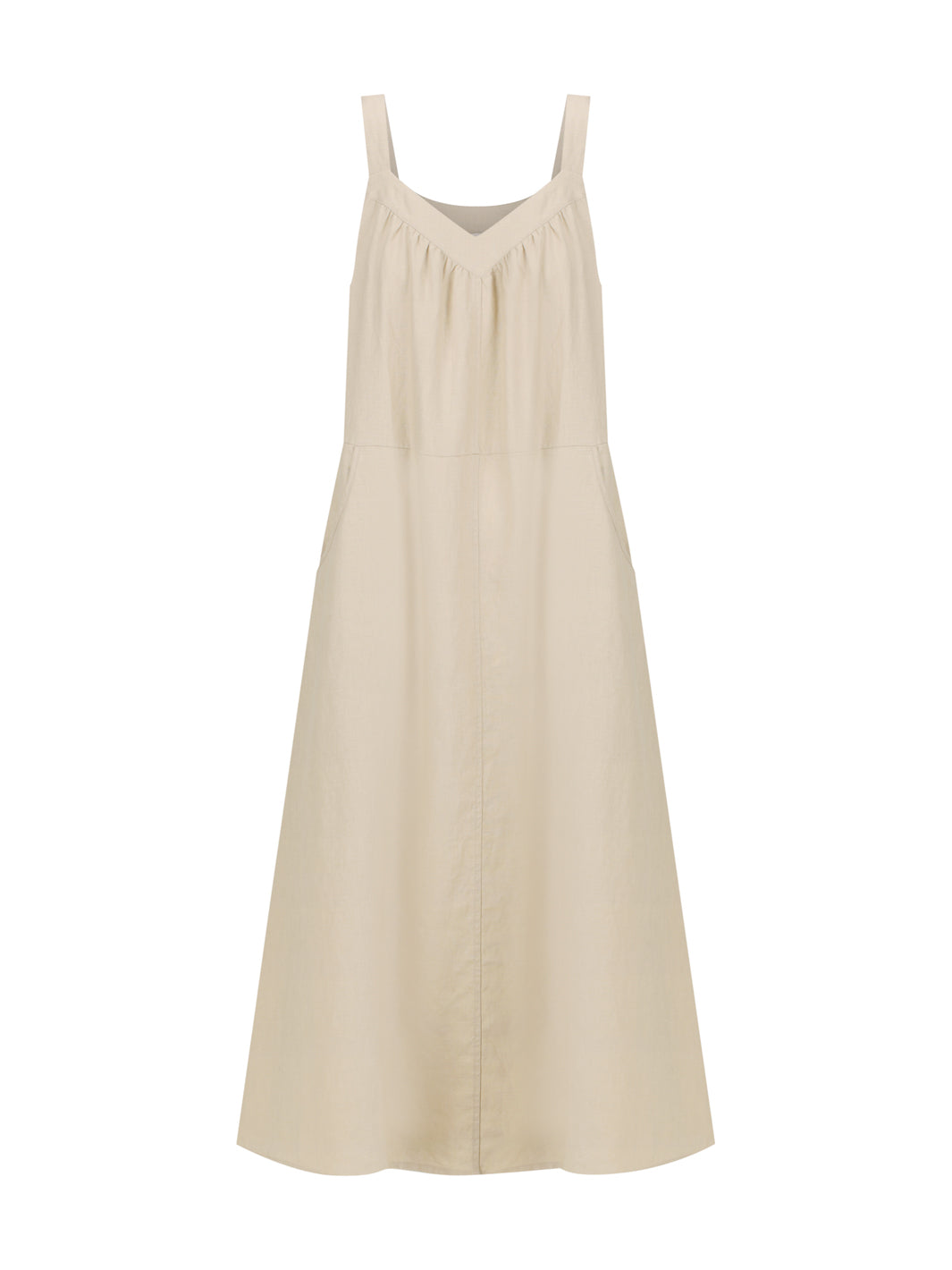Angelina Linen Dress Stone Angelina Linen Dress Stone
