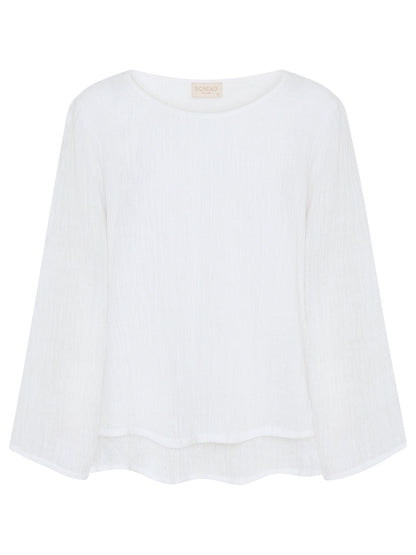 Image features Viola Linen Top in White