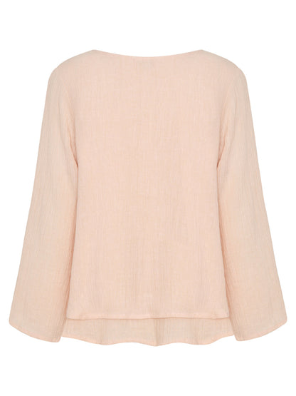 Image features Viola Linen Top in Coral