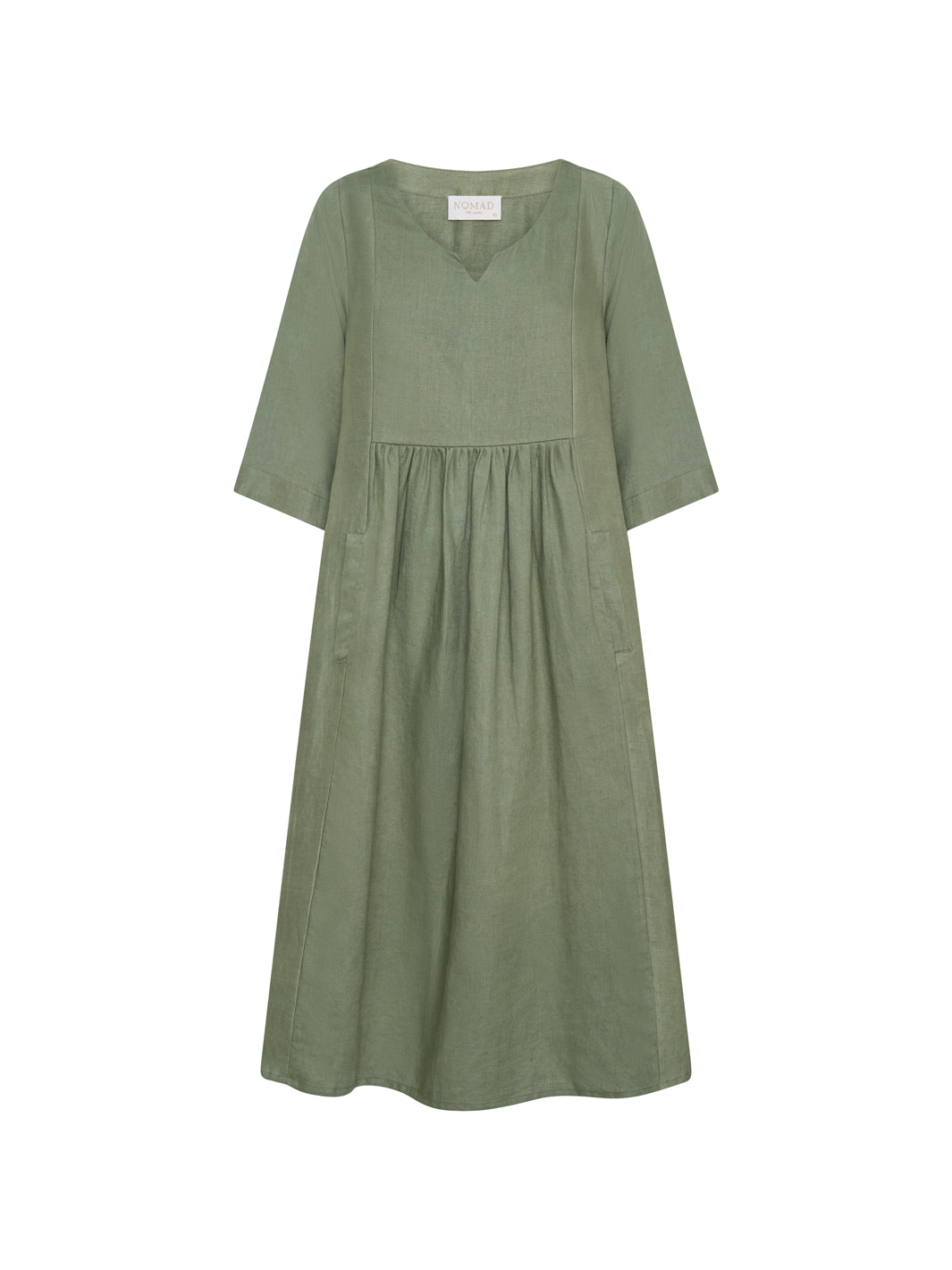 Frankie Linen Midi Dress Olive