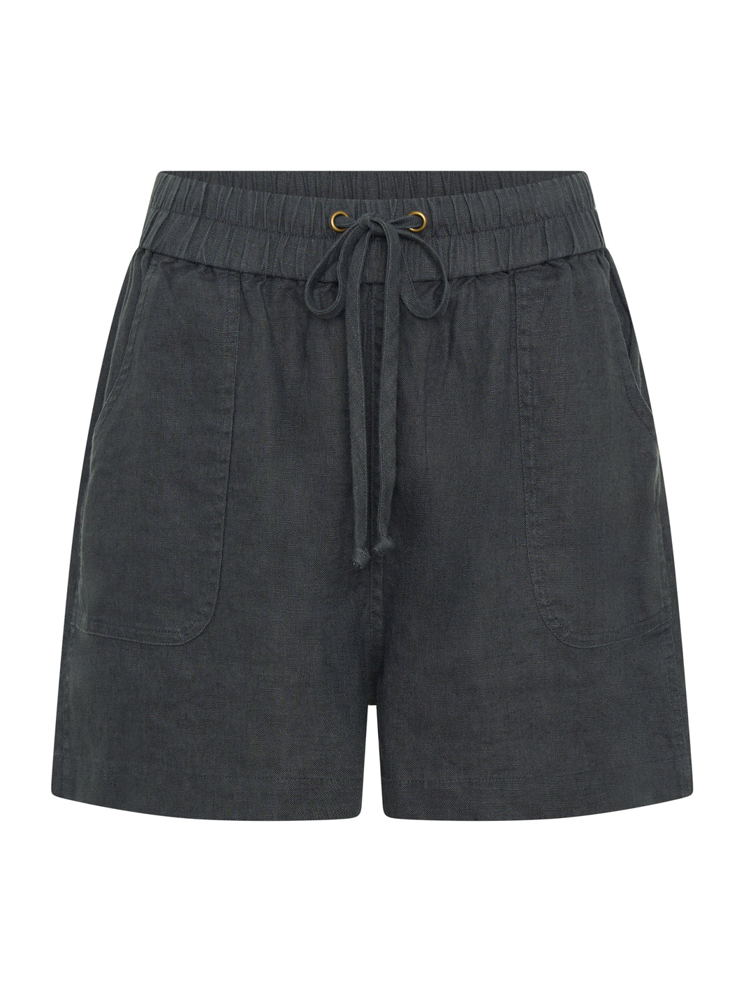 Anika French Linen Shorts Charcoal