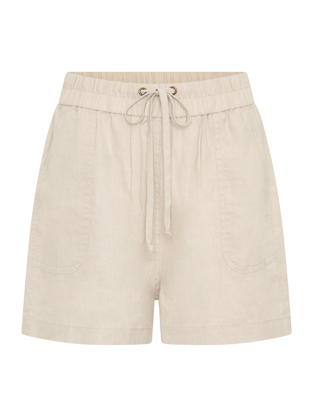 Anika French Linen Shorts Stone