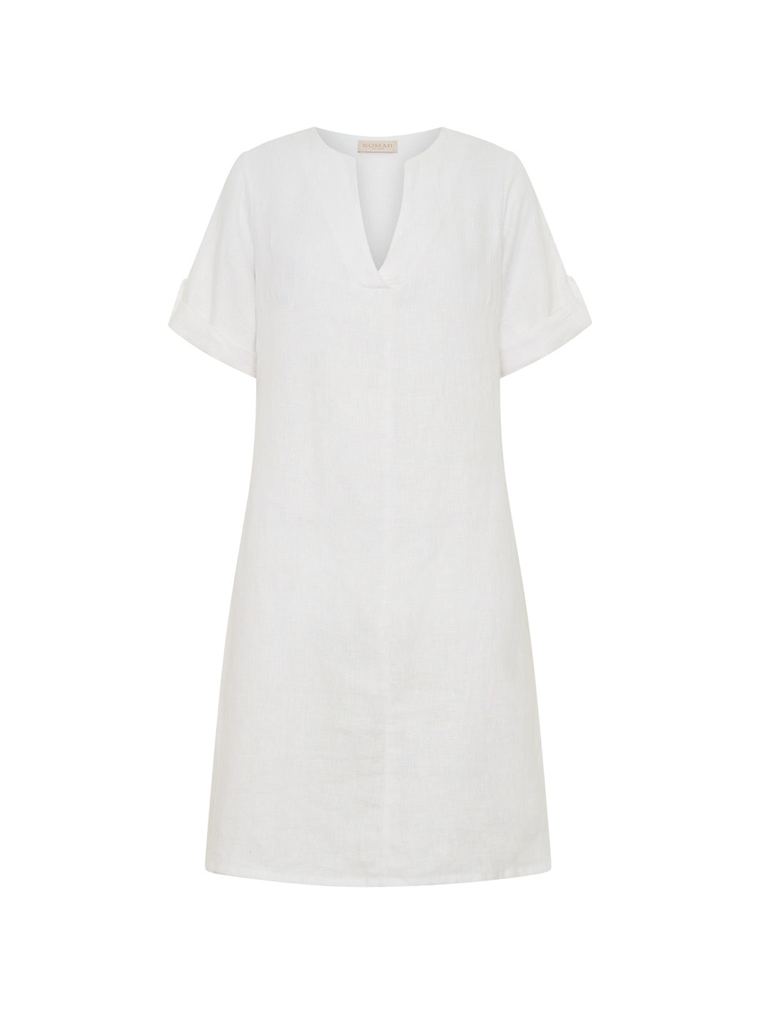 Elyse French Linen Midi Dress White