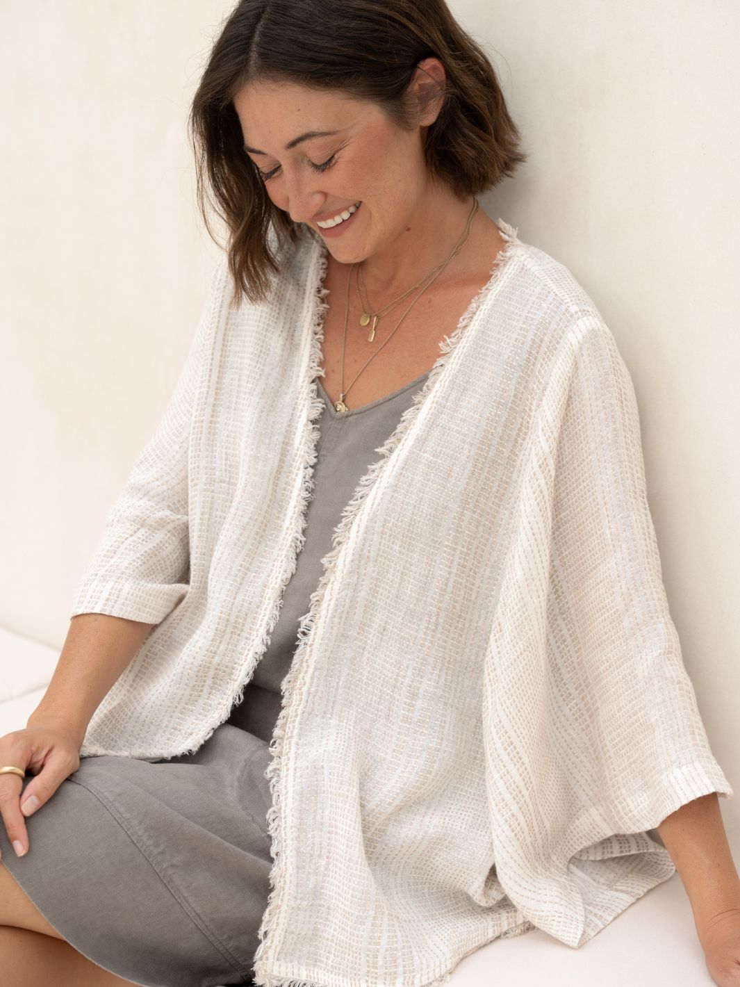 Coastal Linen Shrug Sand Dune