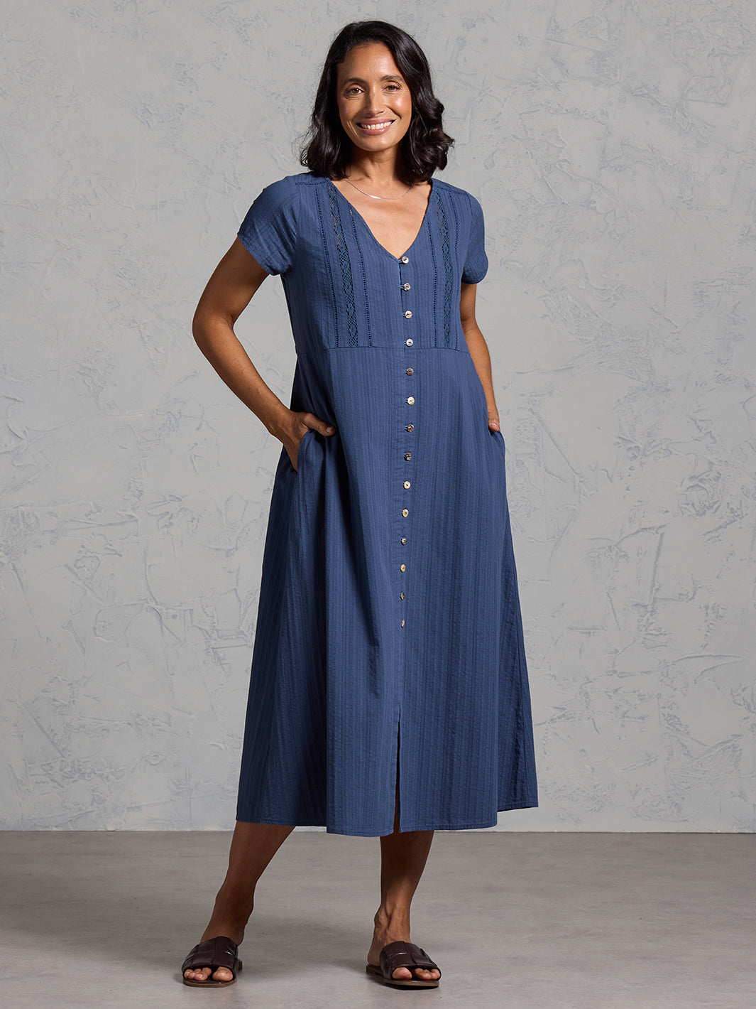 Bettina Organic Cotton Dress Navy
