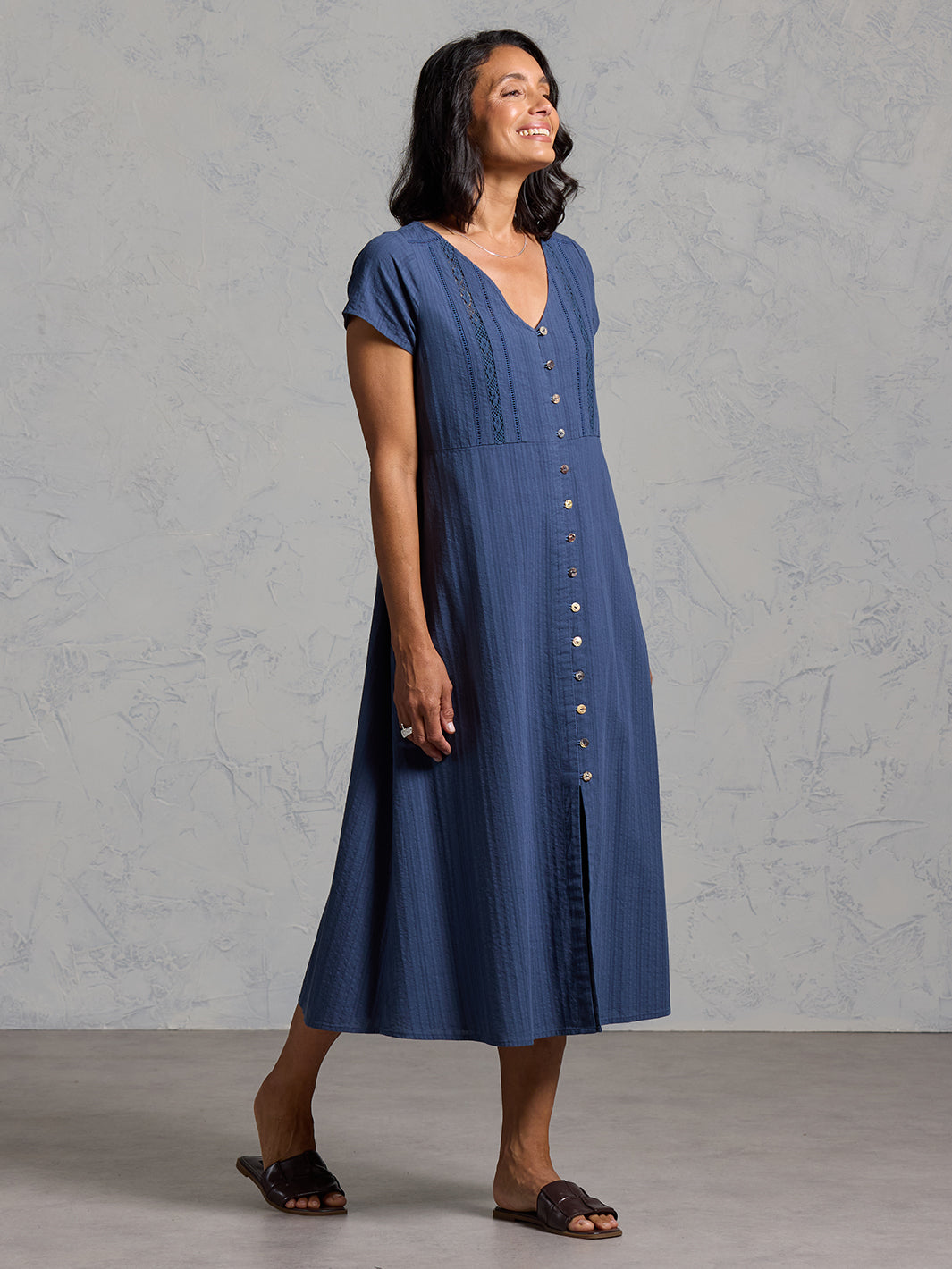 Bettina Organic Cotton Dress Navy