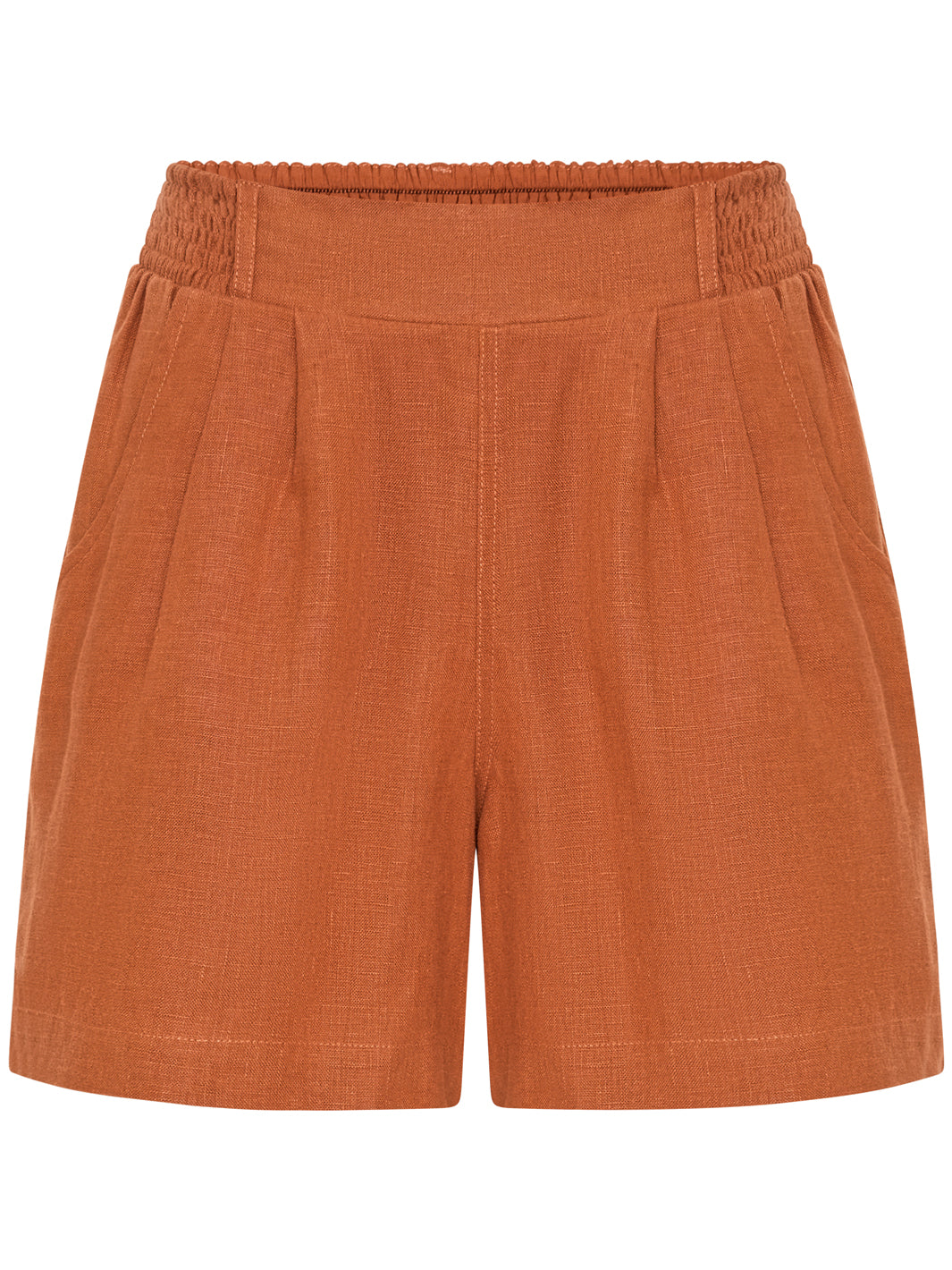 Orange shorts on a white background
