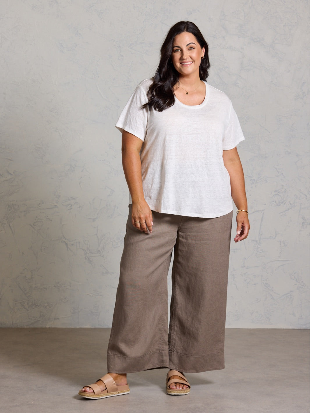 Clovelly French Linen T-Shirt Coconut