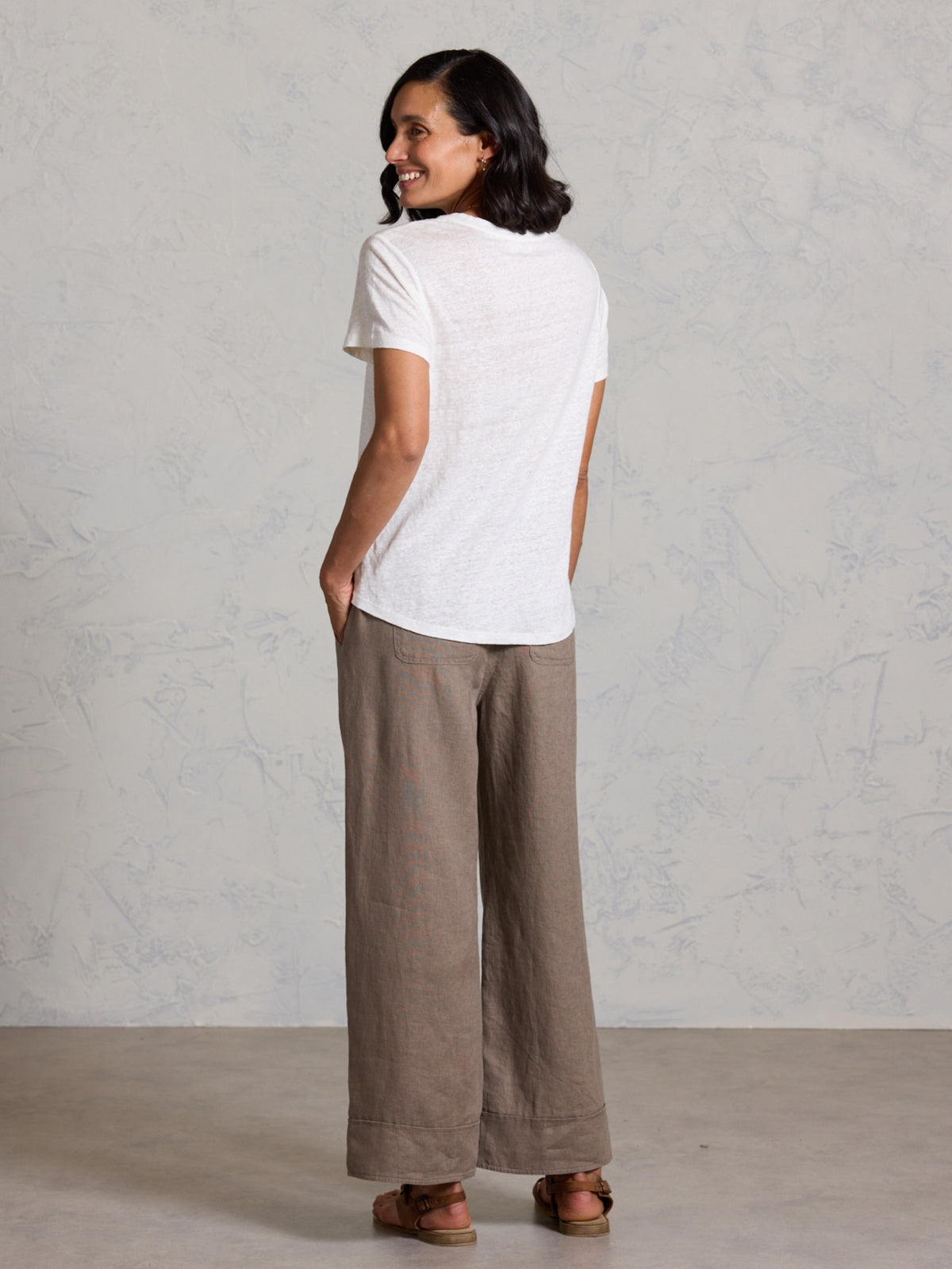 Clovelly French Linen T-Shirt Coconut