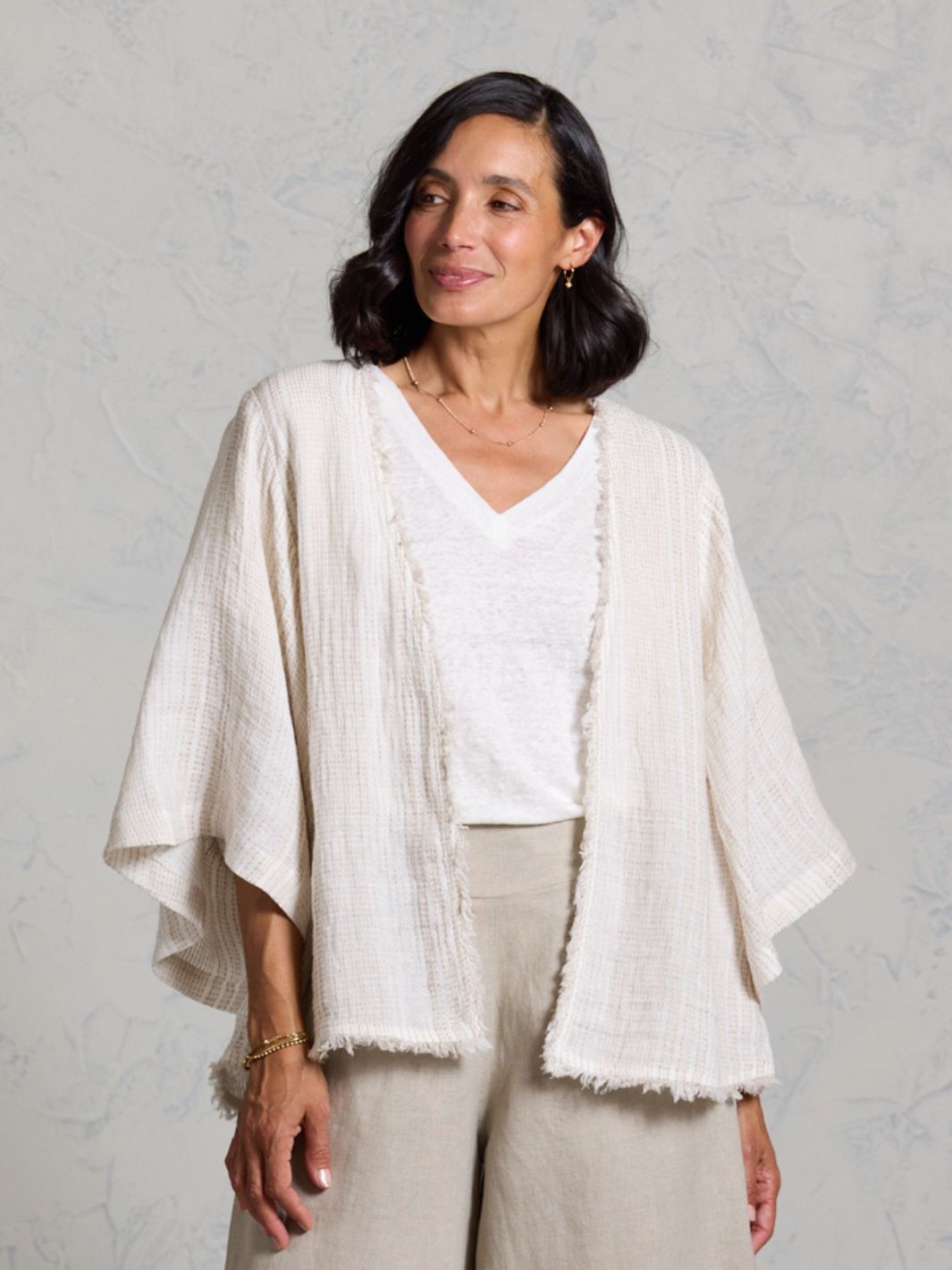 Coastal Linen Shrug Sand Dune