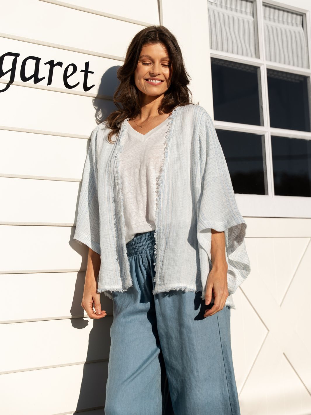 Coastal Linen Shrug Sea Spray