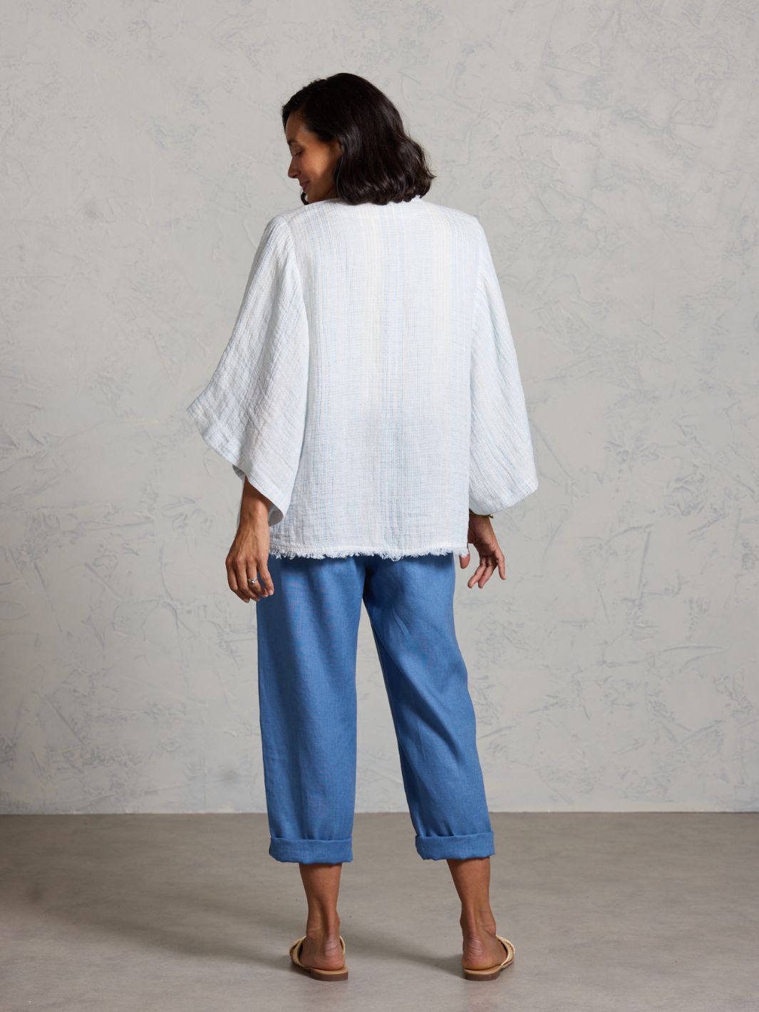 Coastal Linen Shrug Sea Spray