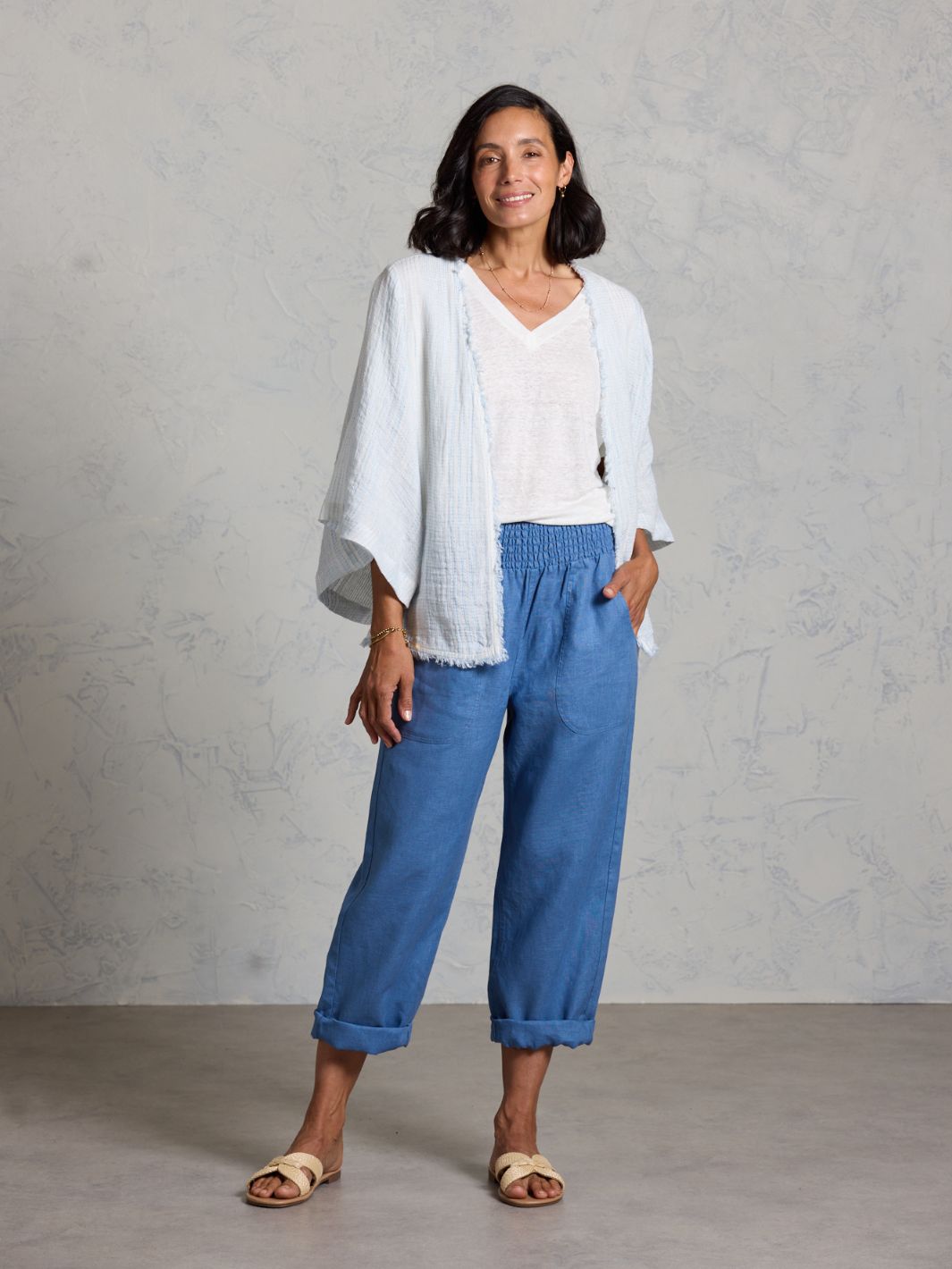 Coastal Linen Shrug Sea Spray