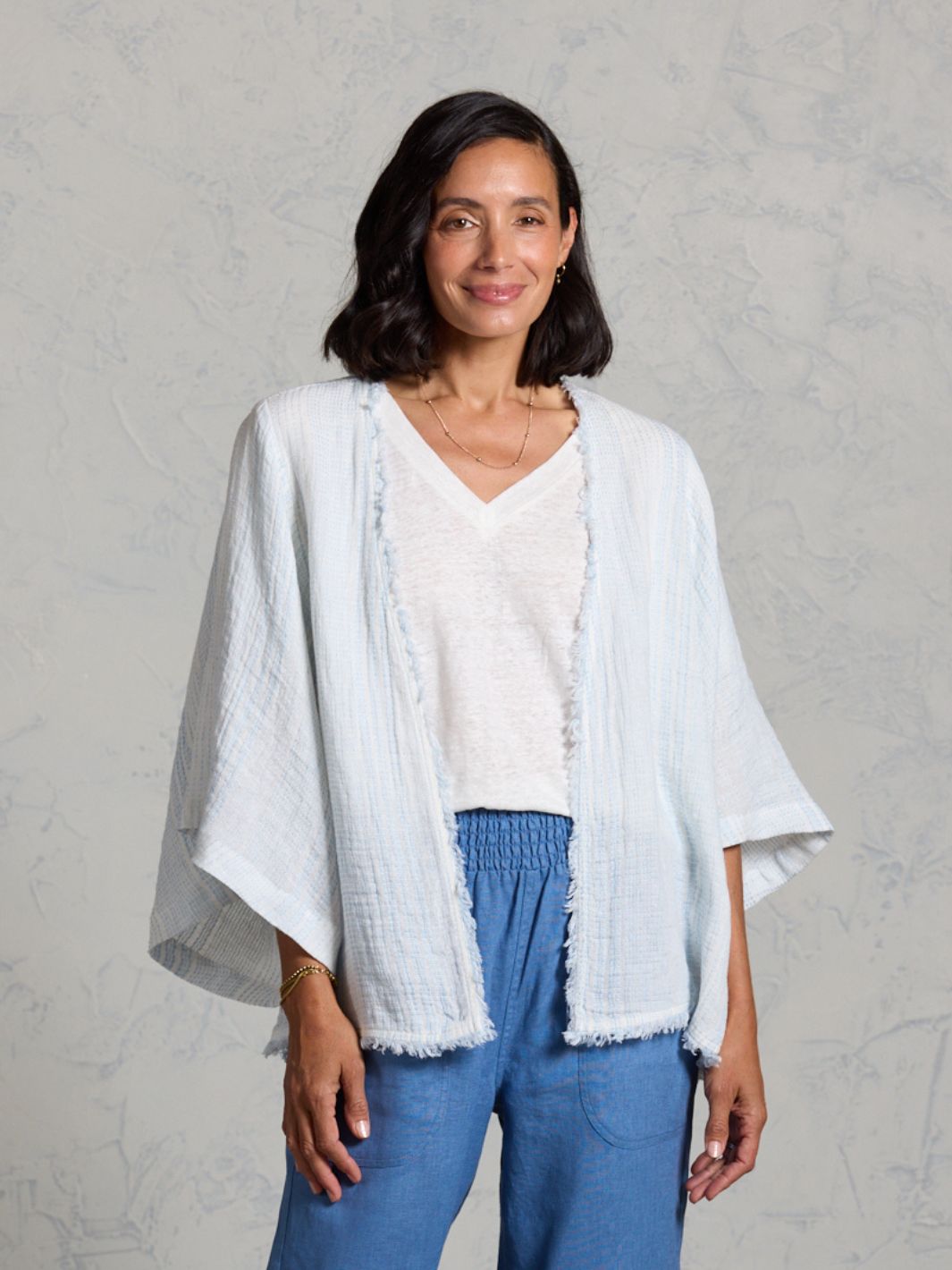 Coastal Linen Shrug Sea Spray