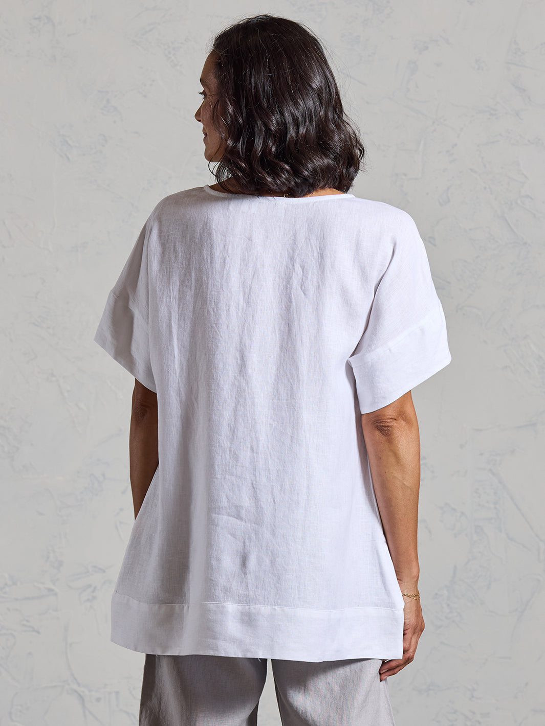 Costa French Linen and Cotton Top White