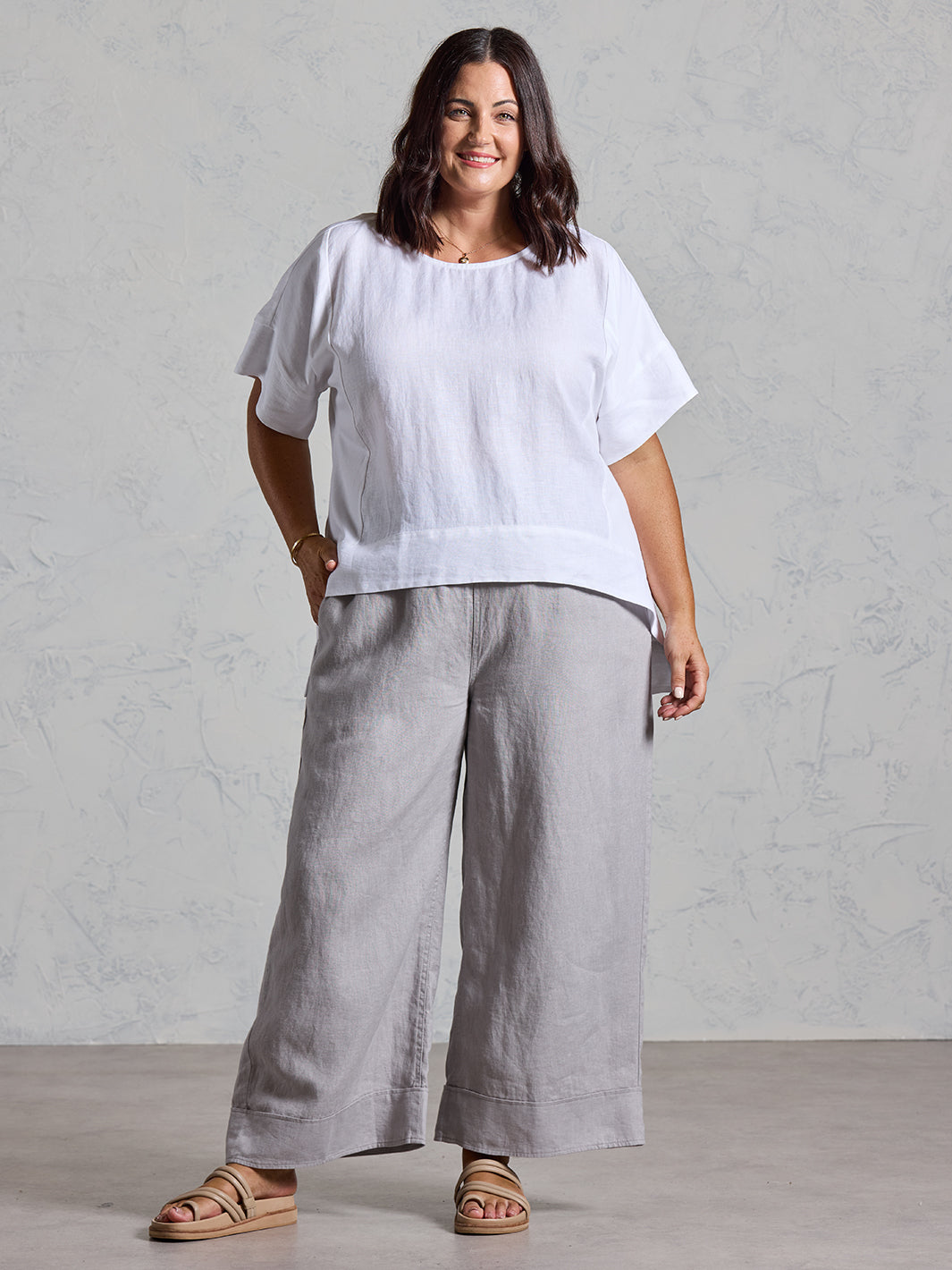 Costa French Linen and Cotton Top White