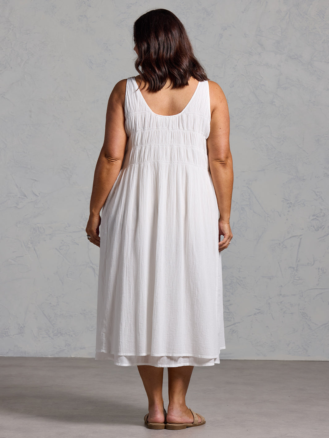 Del Monte Midi Cotton Dress Coconut