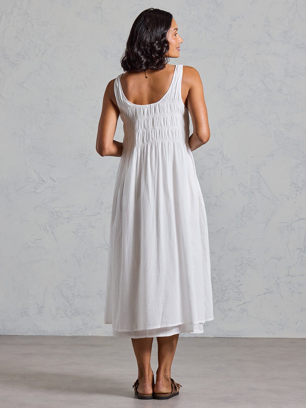 Del Monte Midi Cotton Dress Coconut