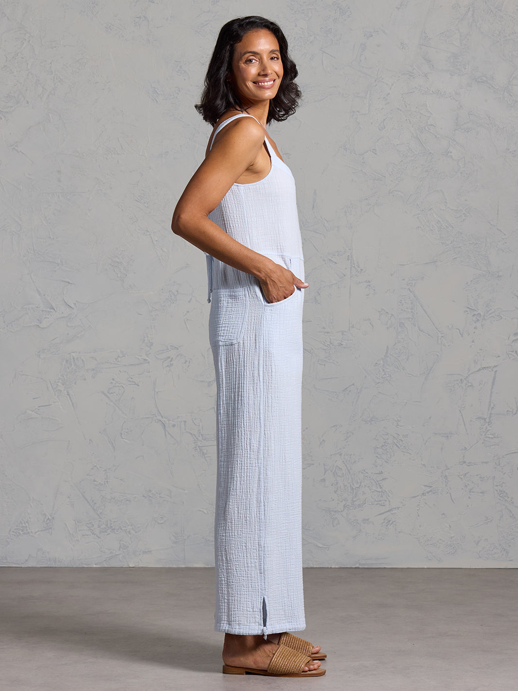 Fiesta Organic Cotton Jumpsuit Serene Blue