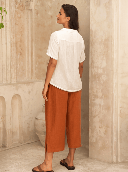 Henley Cotton Top Coconut