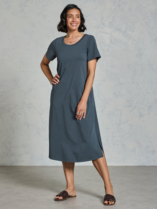 Iluka Cotton Jersey Dress Charcoal