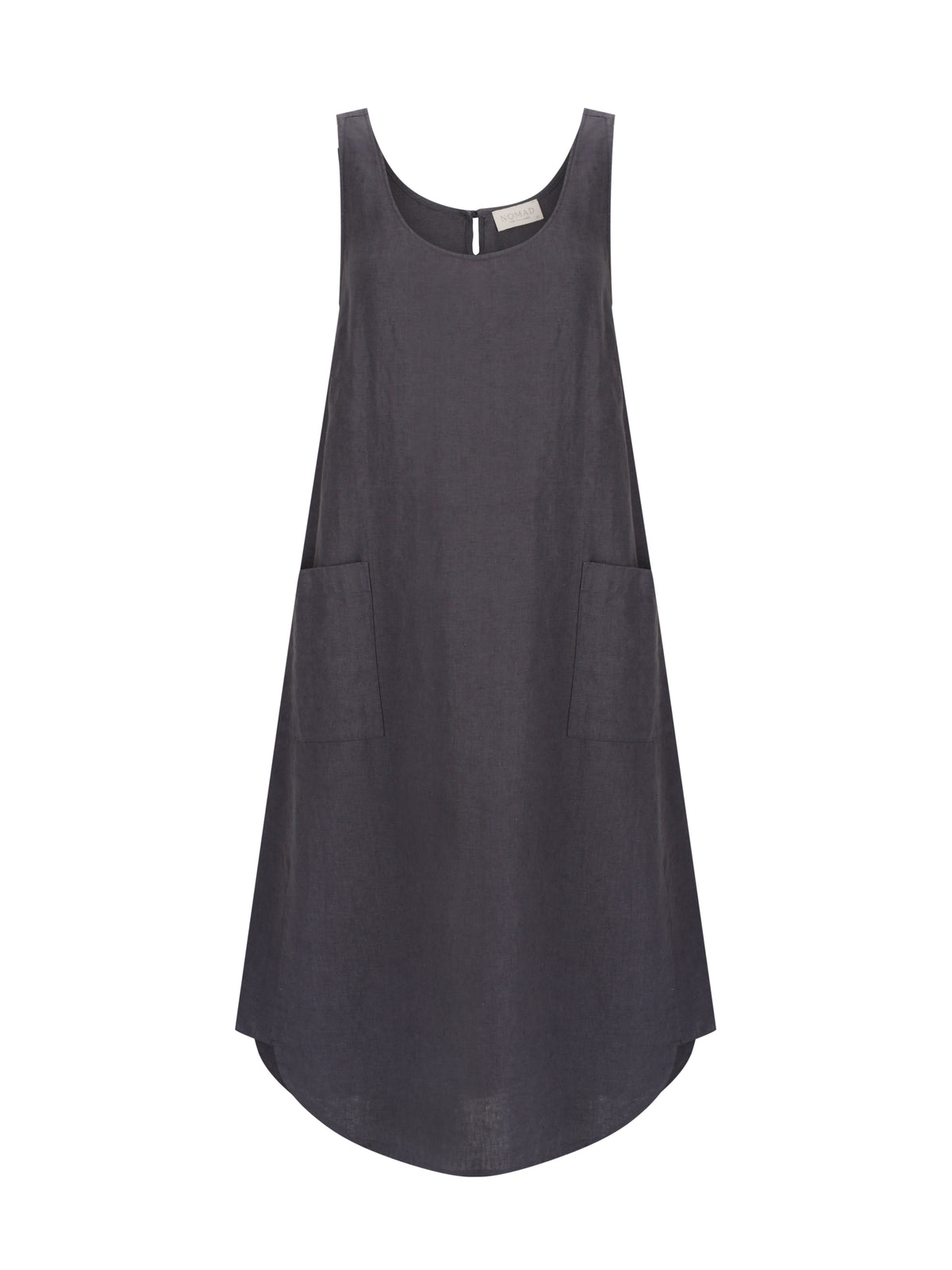 Laurel French Linen Dress Charcoal
