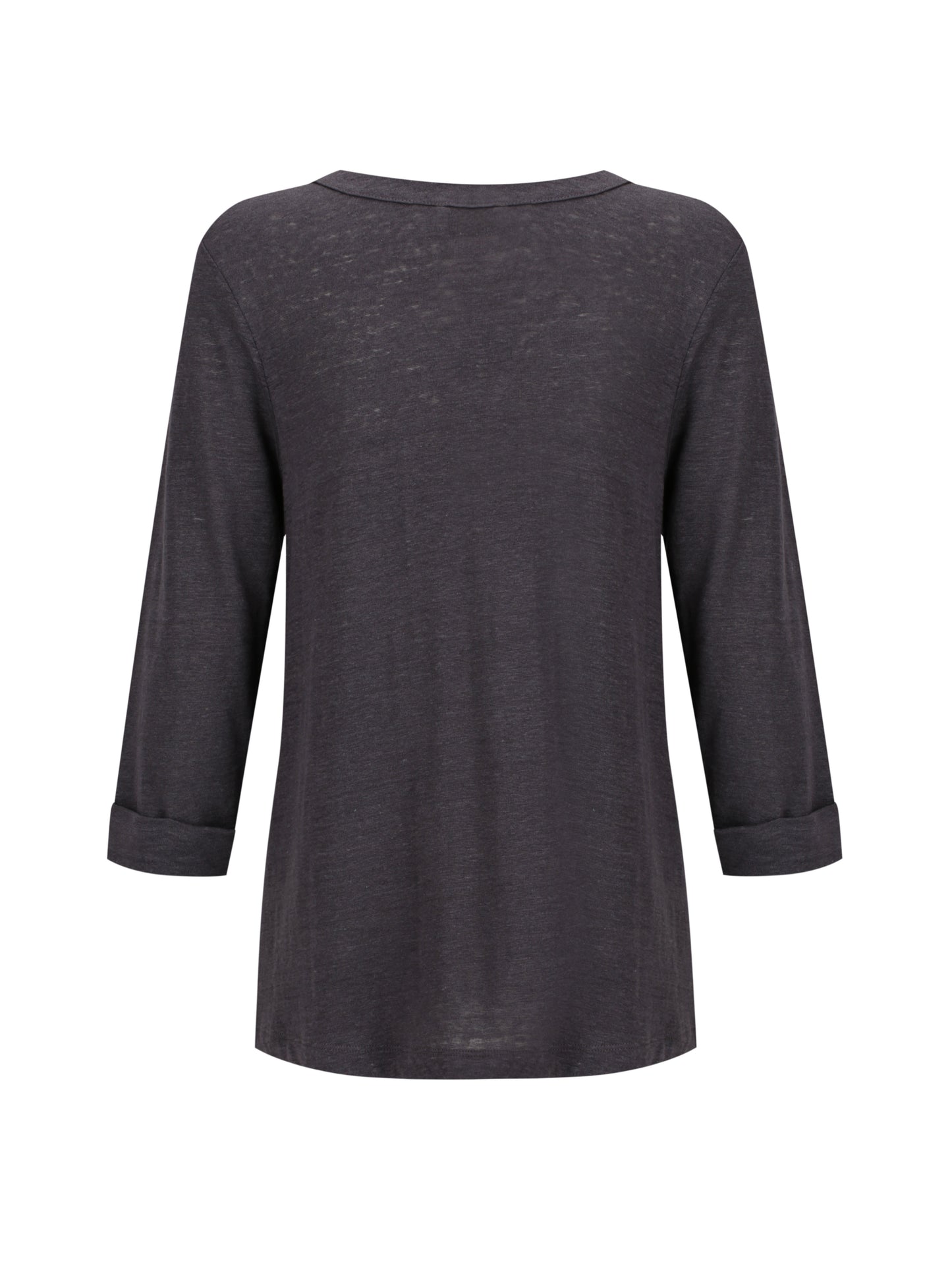 Marlee Linen Jersey Top Charcoal