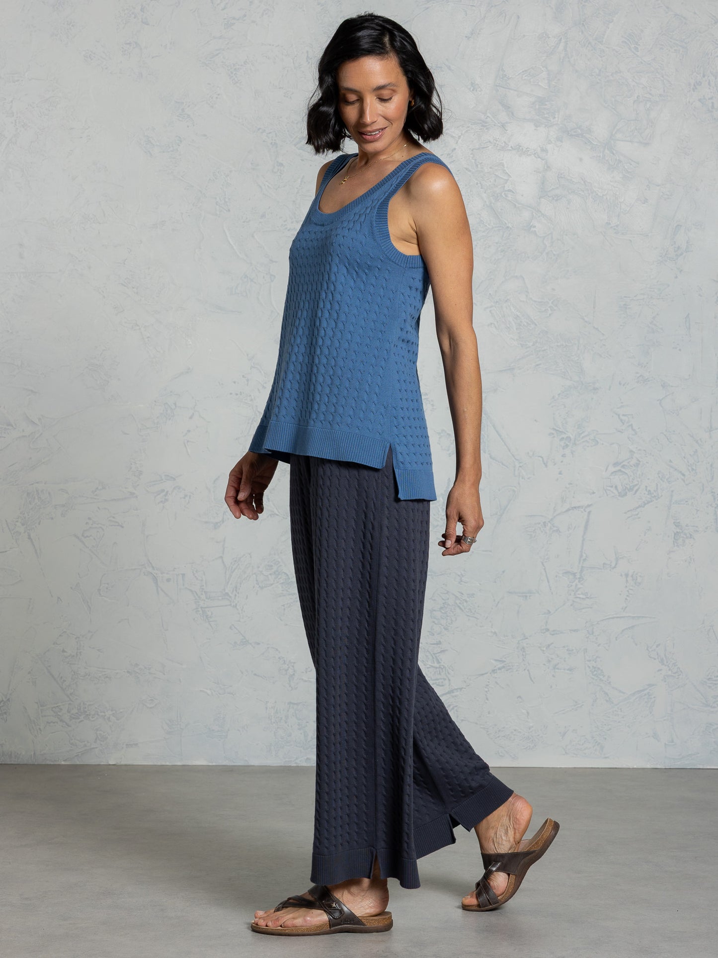 Matilda Cotton Knit Top Aegean Blue