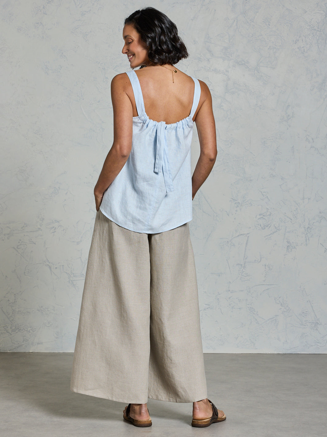 Soella French Linen Top Serene Blue