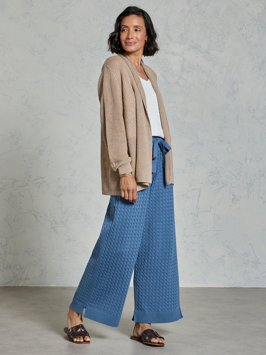Tathra Organic French Linen Knit Cardigan Tuffet
