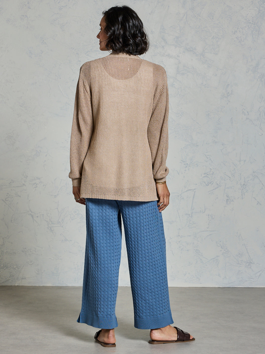 Tathra Organic French Linen Knit Cardigan Tuffet