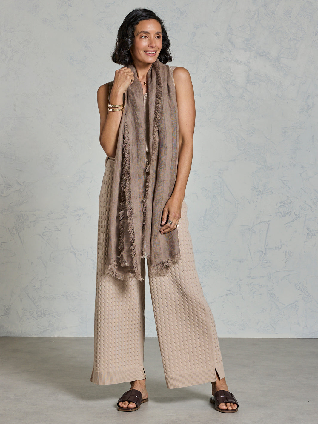 Kiama French Linen Scarf Elm