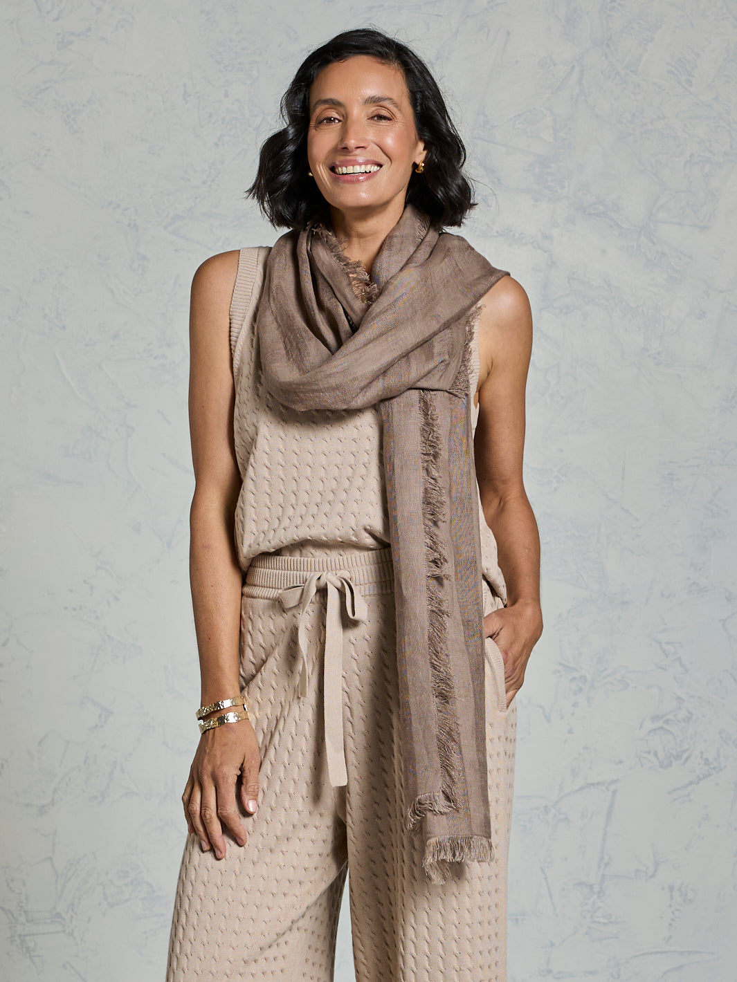 Kiama French Linen Scarf Elm