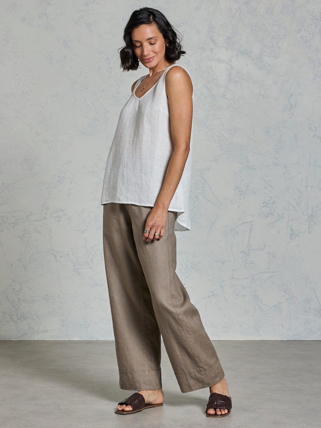 Tilba French Linen Top Coconut