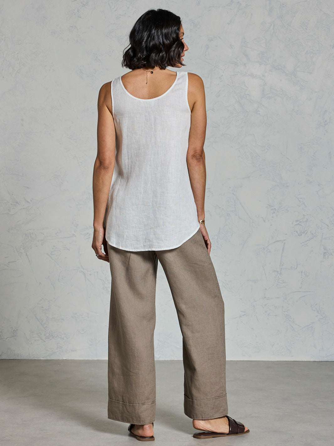 Tilba French Linen Top Coconut