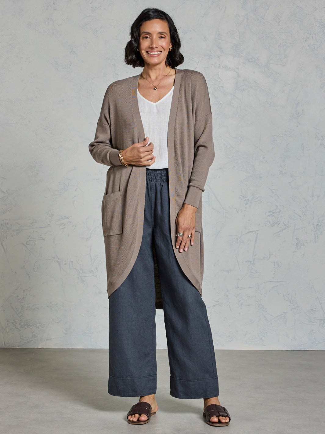 Jarrah Merino Wool Knit Cardigan Elm